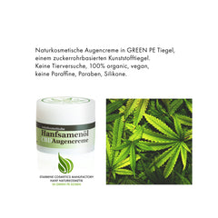 Augencreme mit Hanfsamenöl und Cannabidiol (CBD) plus niedermolekulare Hyaluronsäure | Naturkosmetik