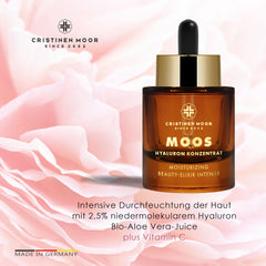 MOOS Hyaluron Serum hochdosiert, Konzentrat mit 2,5% Hyaluronsäure, beruhigendes Anti Falten Serum